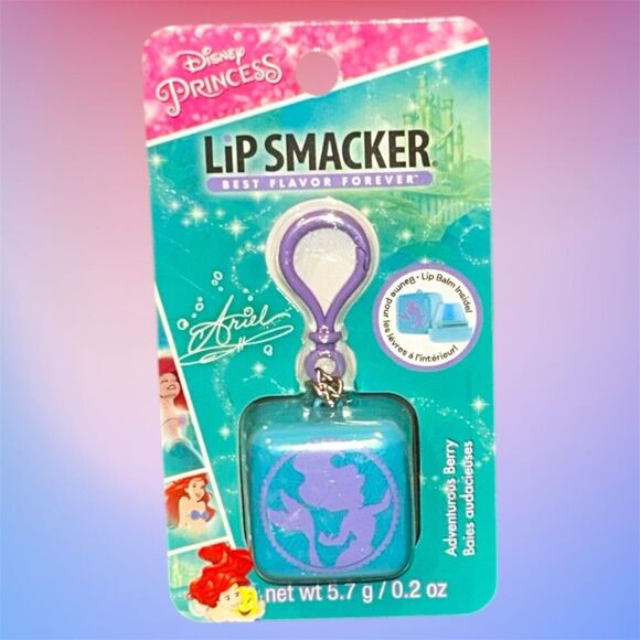 Disney Princess Ariel Lip Smacker Cube Lip Balm Keychain Clip Adventurous Berry - Picture 1 of 2